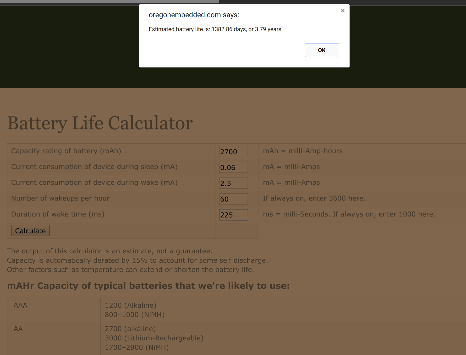 emonth V2 estimated battery life